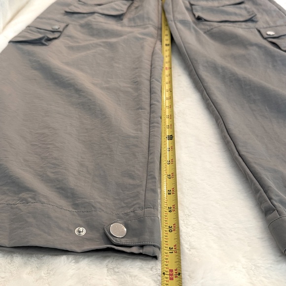 Naked Wardrobe Wide Leg Nylon Cargo Pants, Gray- size M (waist - Picture 11 of 13